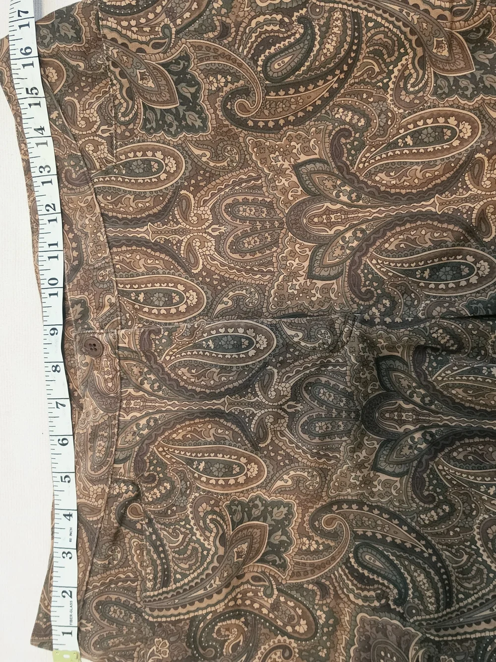 Lauren Ralph Lauren Paisley Brown Cotton Blend Chinos Pants Trousers Size 14